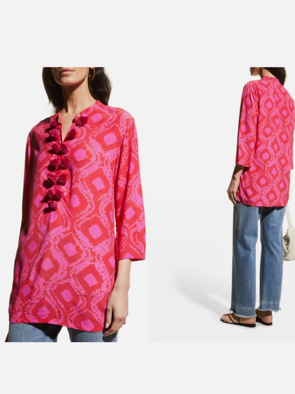 FIGUE Jasmine Tunic Top Tassels Coverup Small
